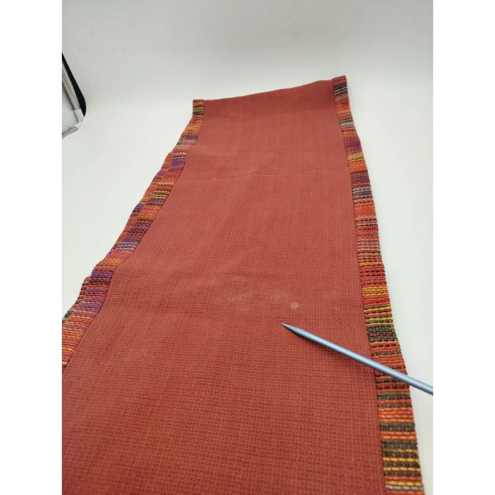 Crate & Barrel Unique Indian Woven Table Runner Del Rey Cinnamon 14×90in (Read)
